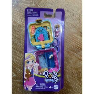 MATTEL Polly Pocket Blue Square Tiny‎ Compact Dog House MICRO PLAYSET  2022